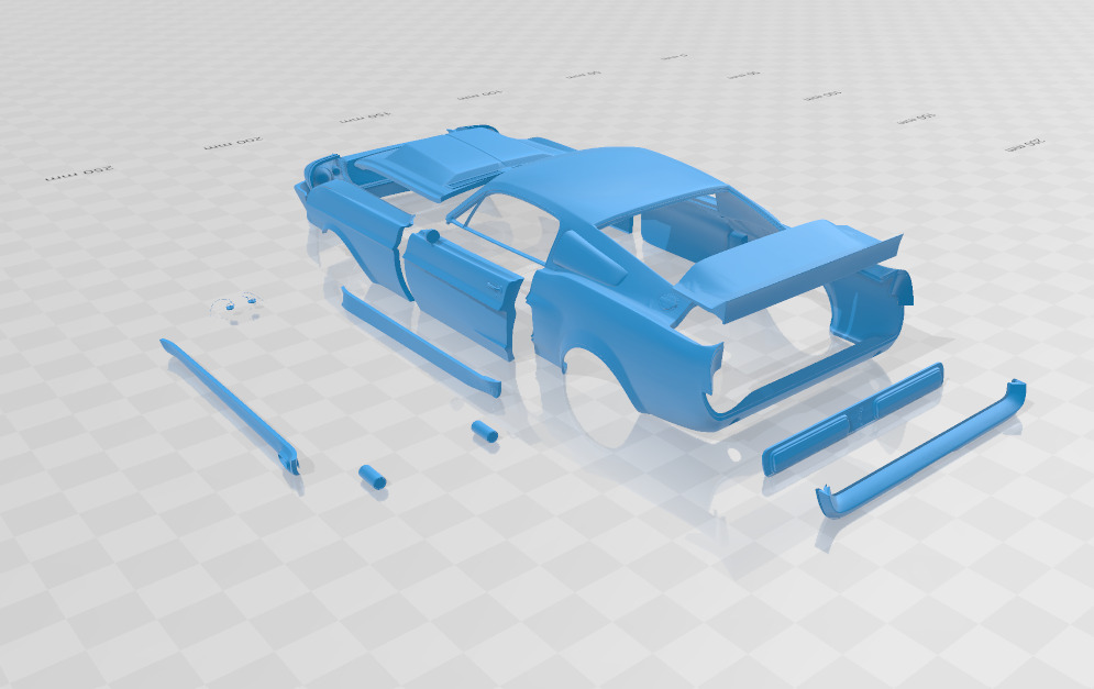 Mustang Shelby GT500 Eleanor 1967 - Body Car STL Model 3D print model_3
