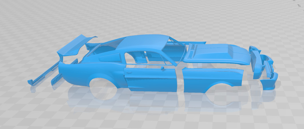 Mustang Shelby GT500 Eleanor 1967 - Body Car STL Model 3D print model_6