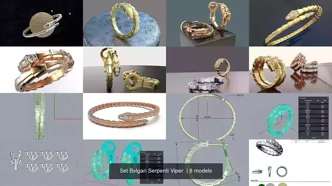 Set Bvlgari Serpenti Viper  3D Model Collection