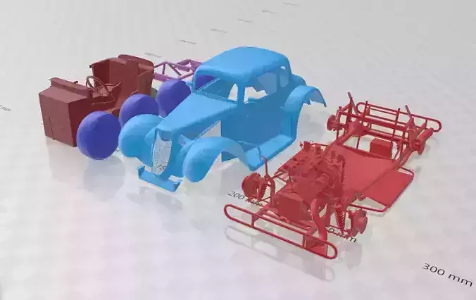 1934 Coupe - Separate Parts STL Model