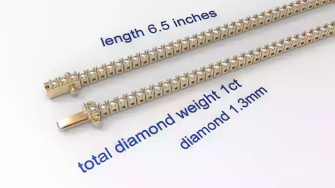 tennis bracelet 1ct 3D print model