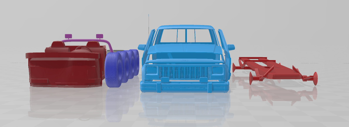 Jeep Comanche MJ 1984 - Separate Parts STL Model 3D print model_8
