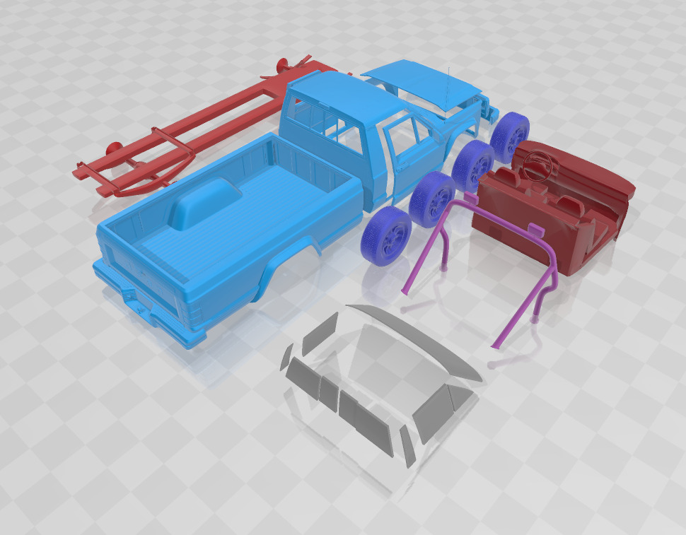 Jeep Comanche MJ 1984 - Separate Parts STL Model 3D print model_5