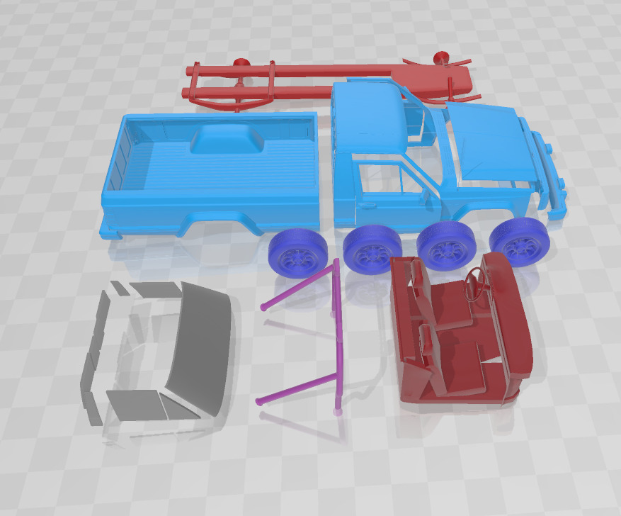 Jeep Comanche MJ 1984 - Separate Parts STL Model 3D print model_6