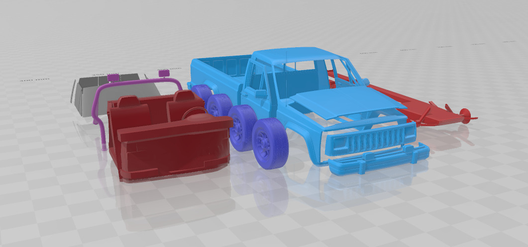 Jeep Comanche MJ 1984 - Separate Parts STL Model 3D print model_7