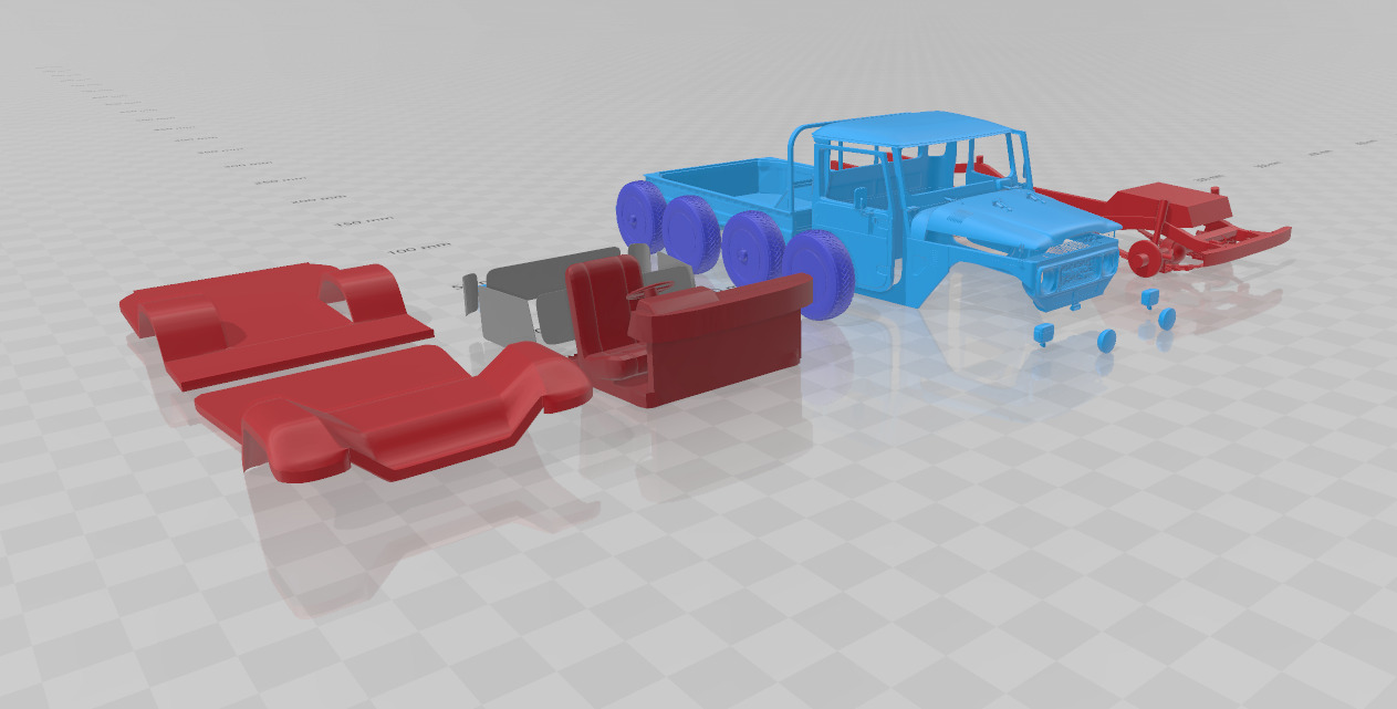 Toyota Land Cruiser Pickup 1979 - Separate Parts STL Model 3D print model_8