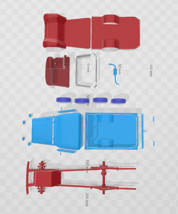 Toyota Land Cruiser Pickup 1979 - Separate Parts STL Model 3D print model_2