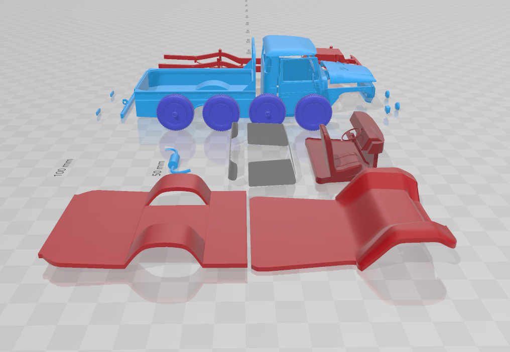 Toyota Land Cruiser Pickup 1979 - Separate Parts STL Model 3D print model_7