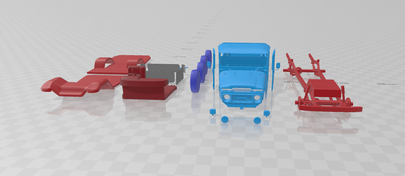 Toyota Land Cruiser Pickup 1979 - Separate Parts STL Model 3D print model_9