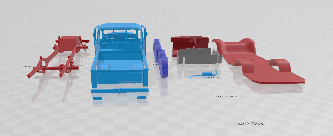Toyota Land Cruiser Pickup 1979 - Separate Parts STL Model 3D print model_5