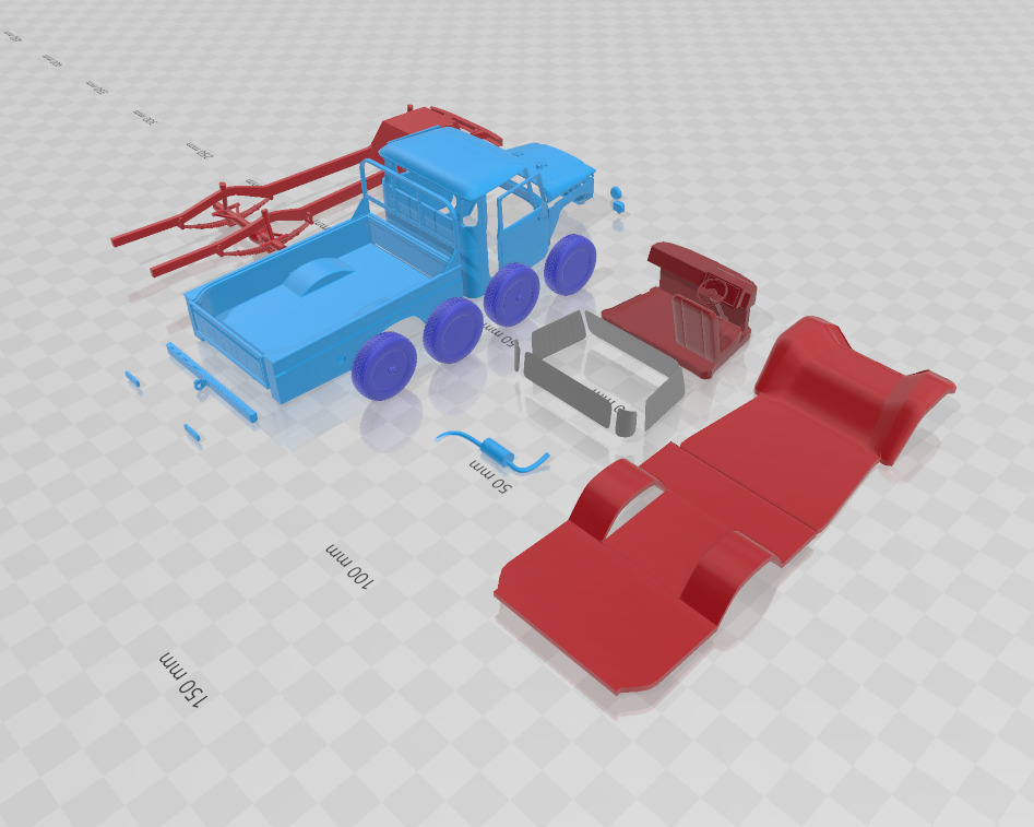 Toyota Land Cruiser Pickup 1979 - Separate Parts STL Model 3D print model_6