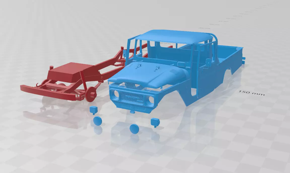 Toyota Land Cruiser Pickup 1979 - Body Car STL Model 3D print model_0