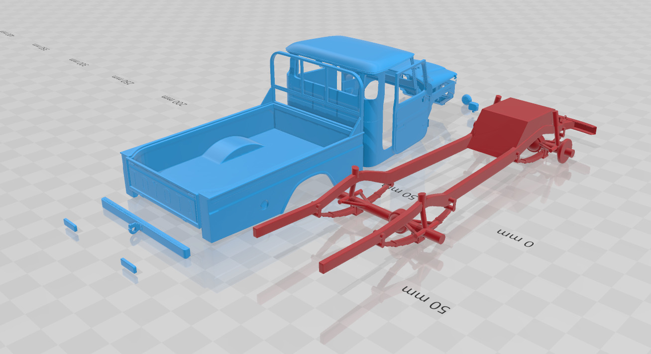 Toyota Land Cruiser Pickup 1979 - Body Car STL Model 3D print model_5