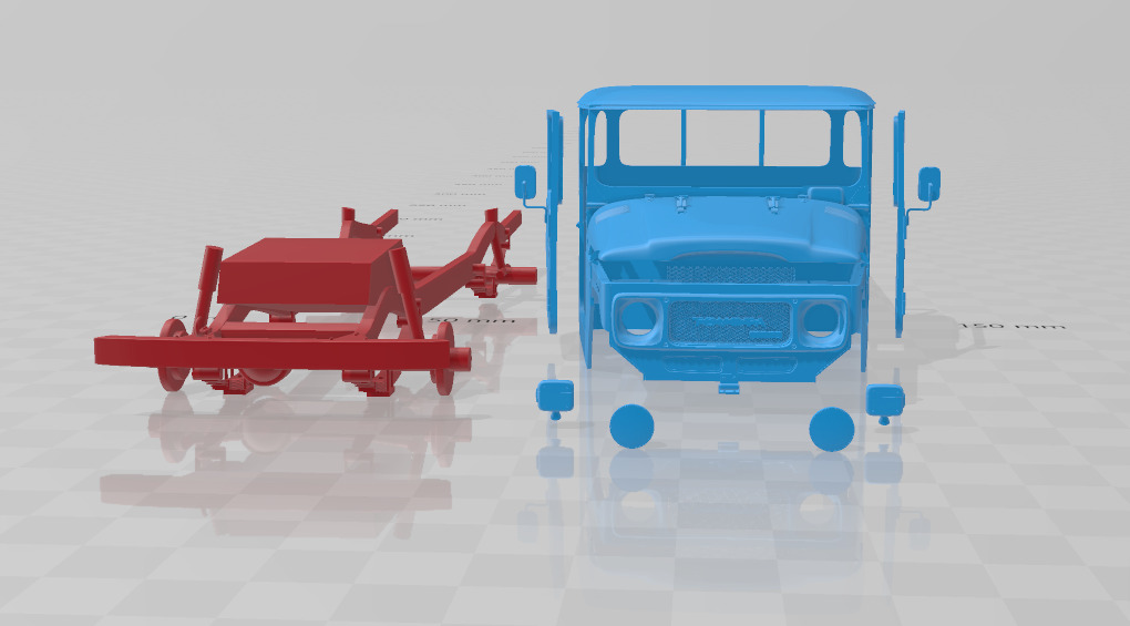 Toyota Land Cruiser Pickup 1979 - Body Car STL Model 3D print model_8