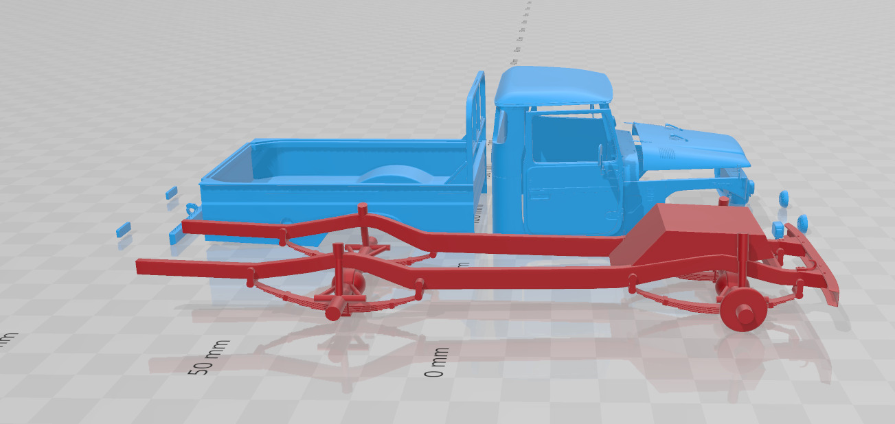 Toyota Land Cruiser Pickup 1979 - Body Car STL Model 3D print model_6