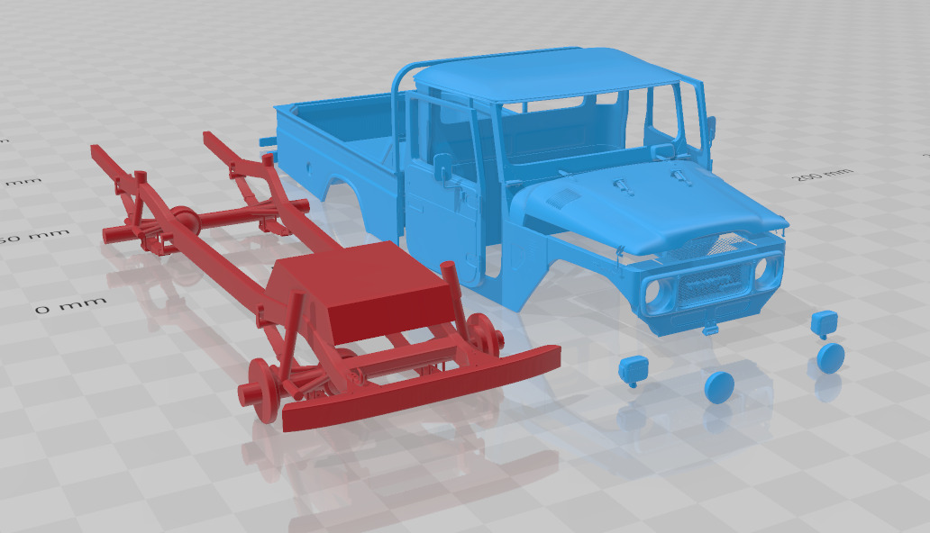 Toyota Land Cruiser Pickup 1979 - Body Car STL Model 3D print model_7