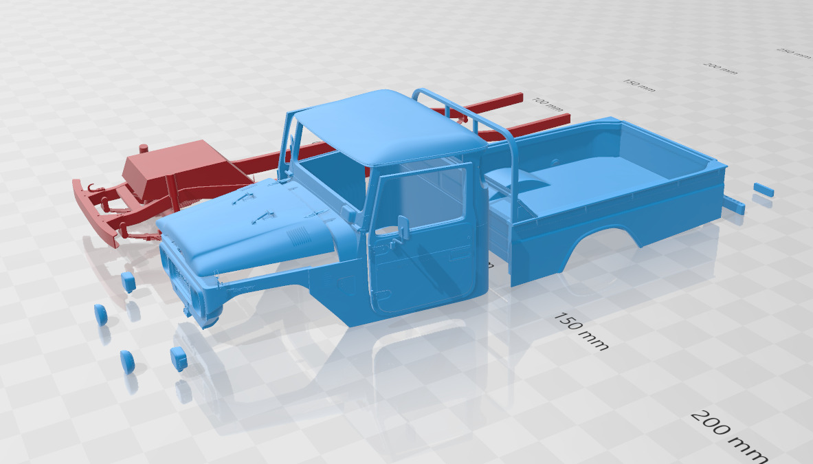 Toyota Land Cruiser Pickup 1979 - Body Car STL Model 3D print model_1