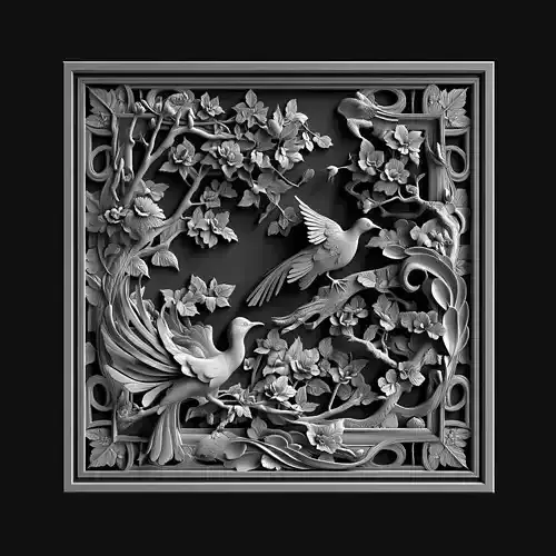 Romantic Birds in Bloom