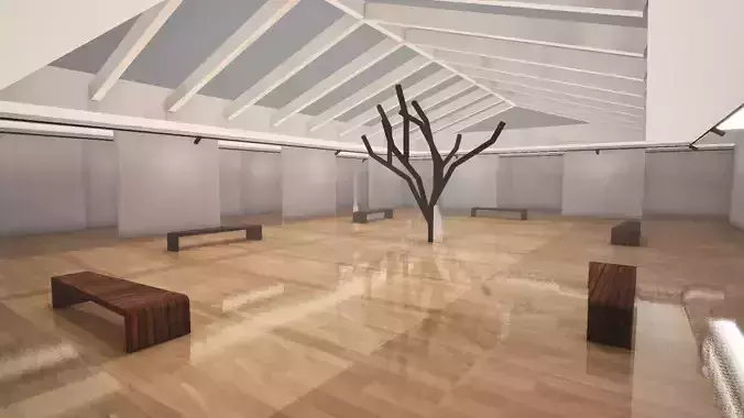  VR Art Gallery 19 baked 3D model