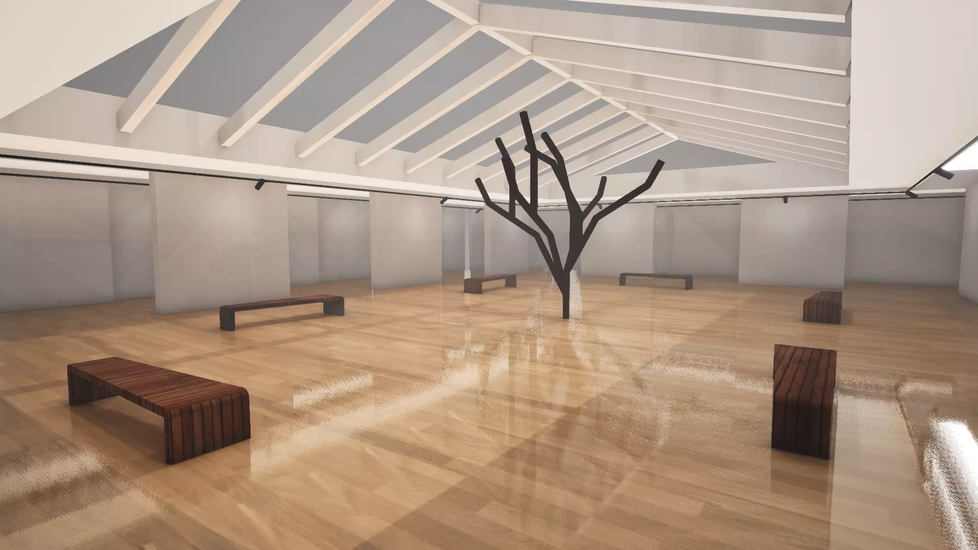  VR Art Gallery 19 baked 3D model_0