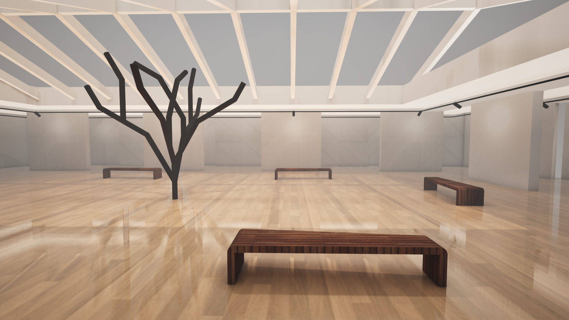  VR Art Gallery 19 baked 3D model_2