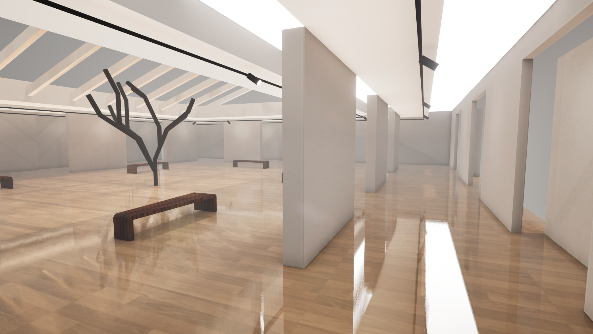  VR Art Gallery 19 baked 3D model_1