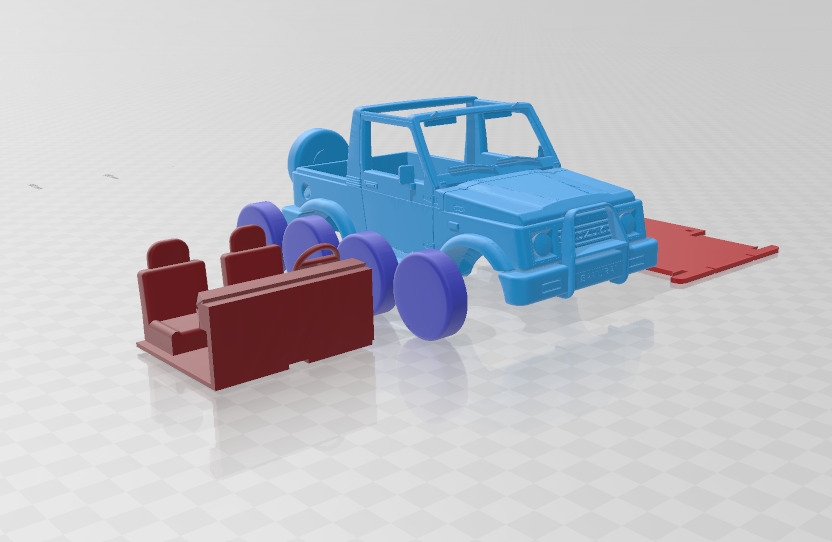 Suzuki Samurai Convertible - Separate Parts STL Model 3D print model_8
