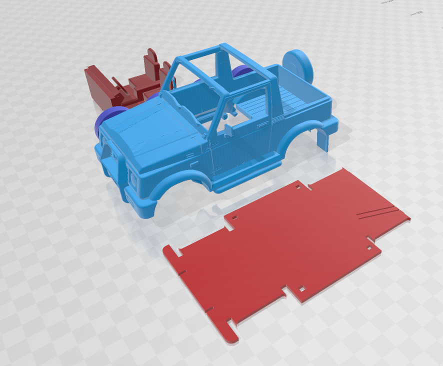 Suzuki Samurai Convertible - Separate Parts STL Model 3D print model_1