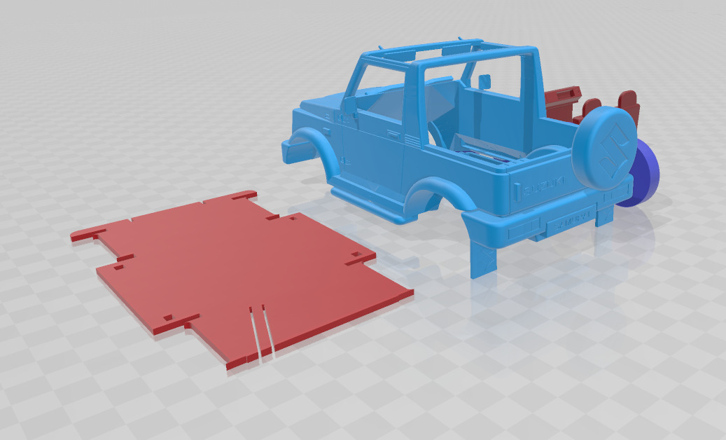 Suzuki Samurai Convertible - Separate Parts STL Model 3D print model_3