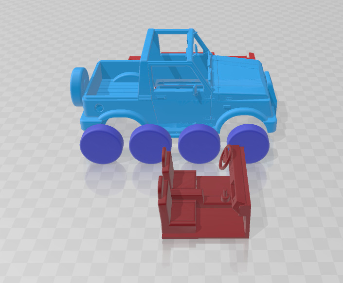 Suzuki Samurai Convertible - Separate Parts STL Model 3D print model_7