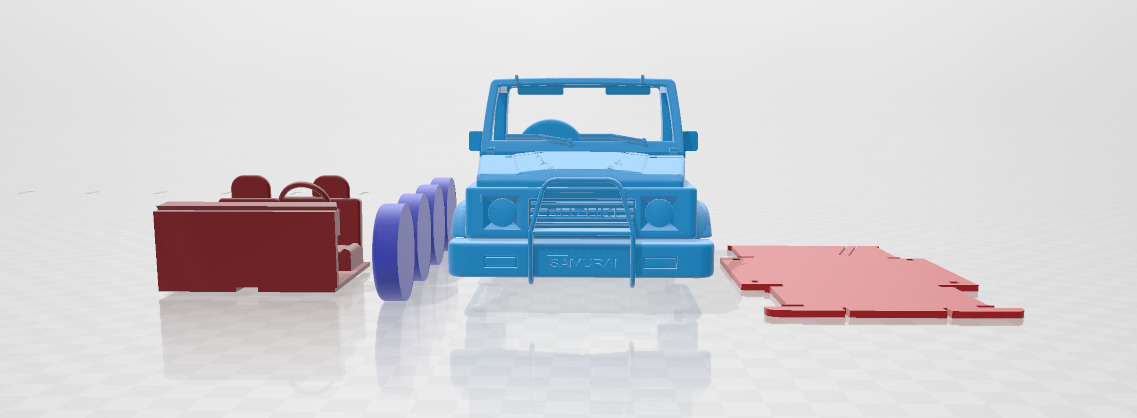 Suzuki Samurai Convertible - Separate Parts STL Model 3D print model_9