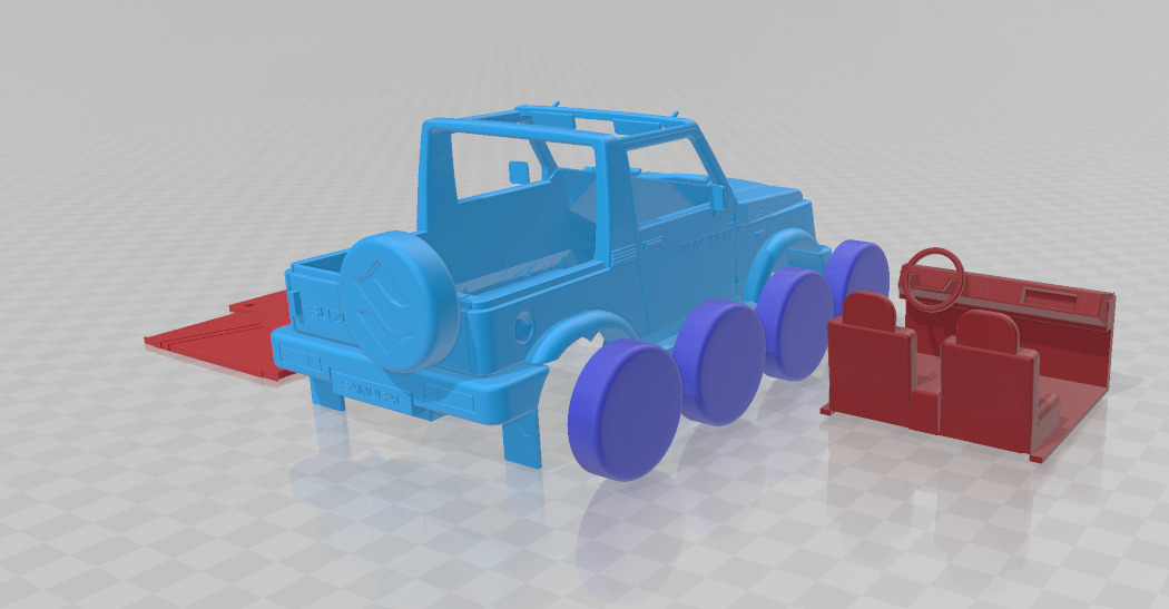 Suzuki Samurai Convertible - Separate Parts STL Model 3D print model_5