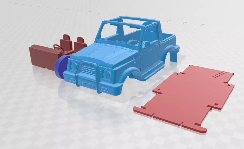 Suzuki Samurai Convertible - Separate Parts STL Model 3D print model_0