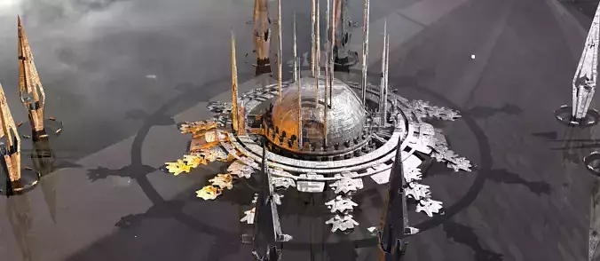 White Sci Fi Palace city Utopia arena kit bash