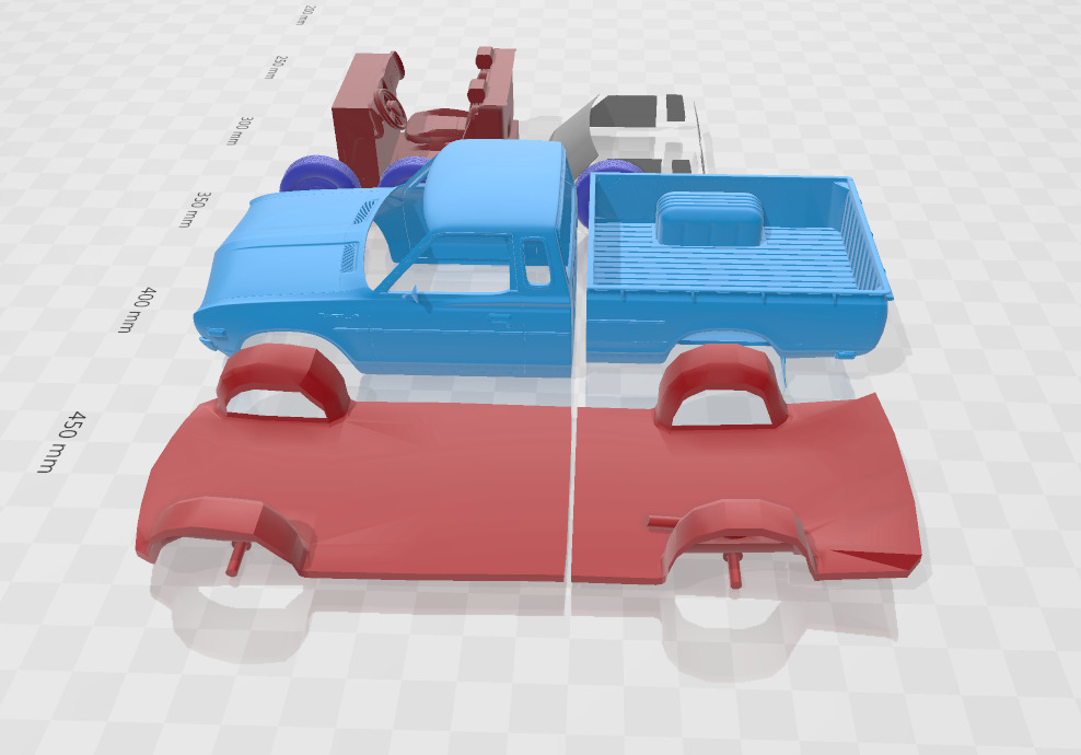 Datsun 620 KingCab 1977 - Separate Parts STL Model 3D print model_2
