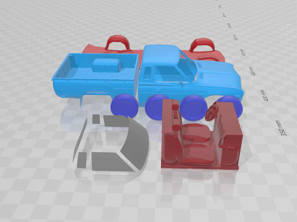 Datsun 620 KingCab 1977 - Separate Parts STL Model 3D print model_6