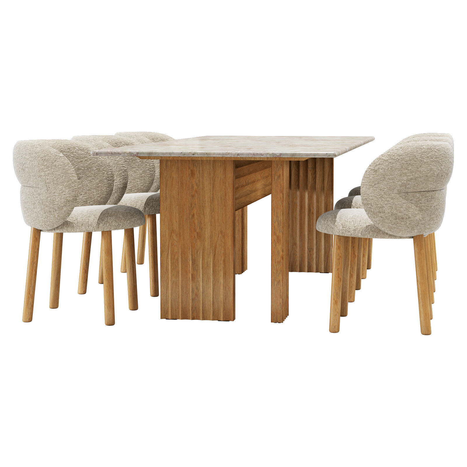 Moroso dining set get lucky chair-rows table 240x100 3D model_3