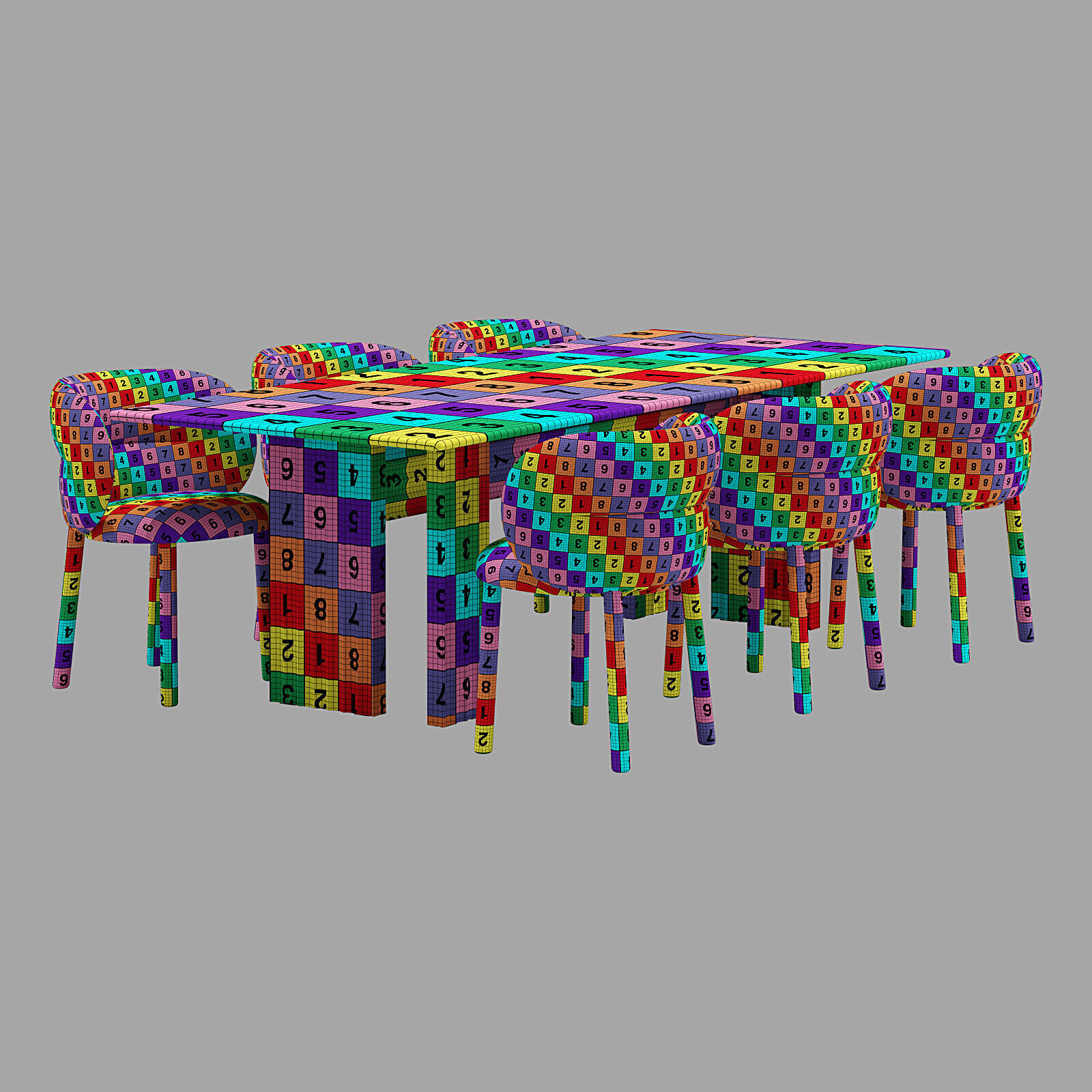 Moroso dining set get lucky chair-rows table 240x100 3D model_10