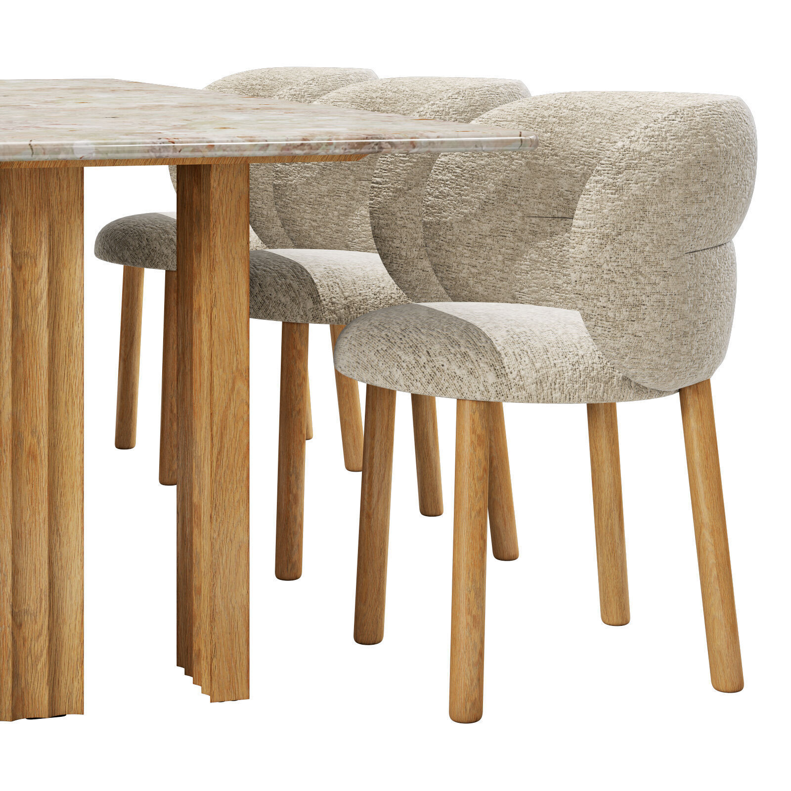 Moroso dining set get lucky chair-rows table 240x100 3D model_4