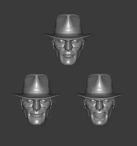 DC JSA CRIMSON AVENGER EXPRESSIONS 3-PACK HEADSCULPT