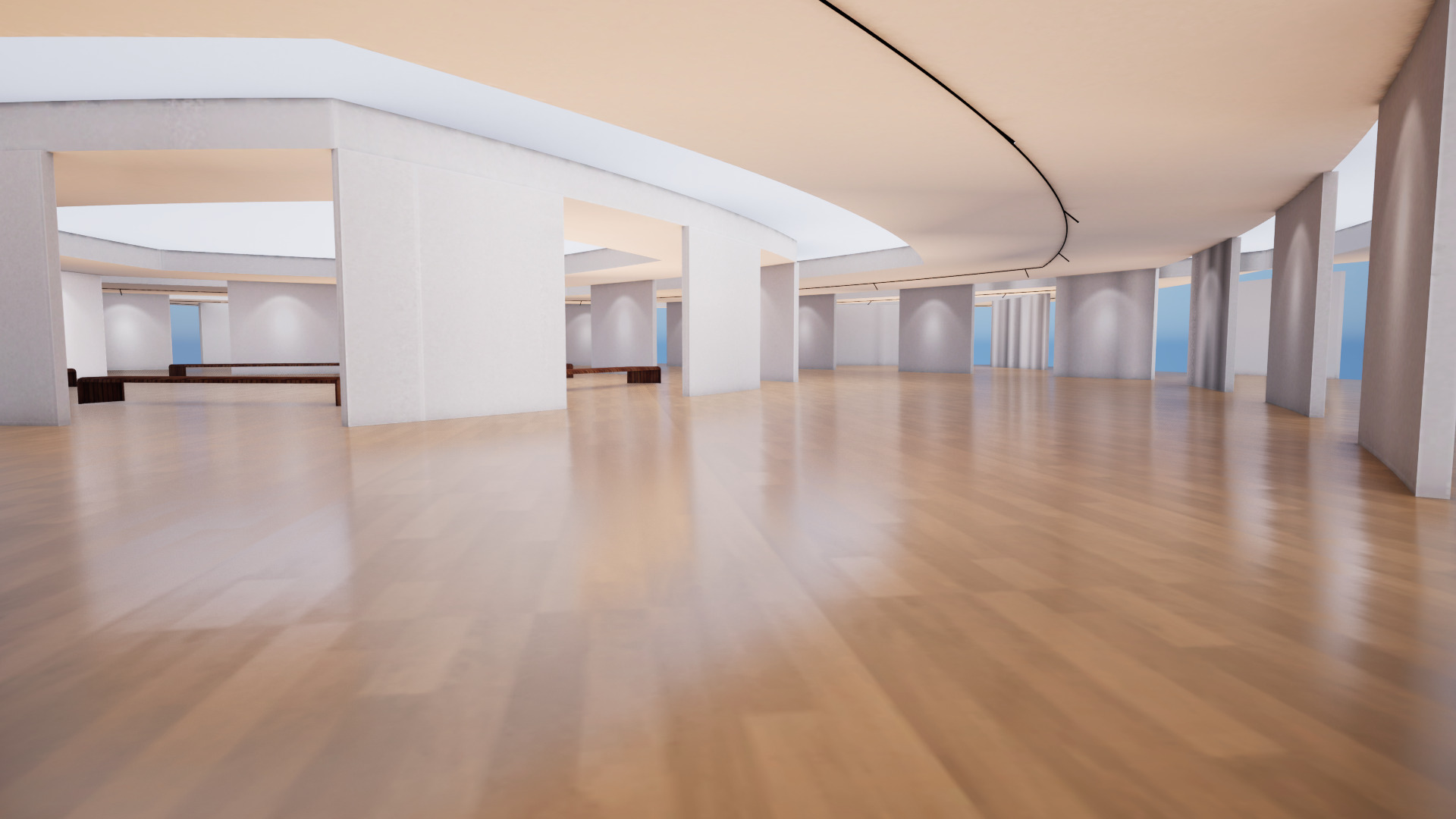  VR Art Gallery 20 Baked 3D model_3