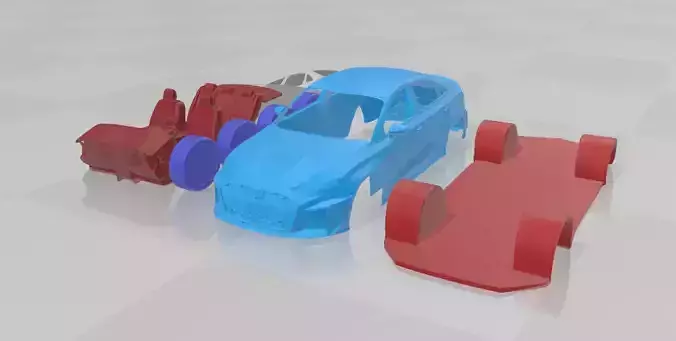 Audi RS3 Sedan 2025 - Separate Parts STL Model