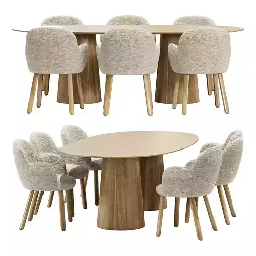 Moroso dining set tulp chair-vol table oval