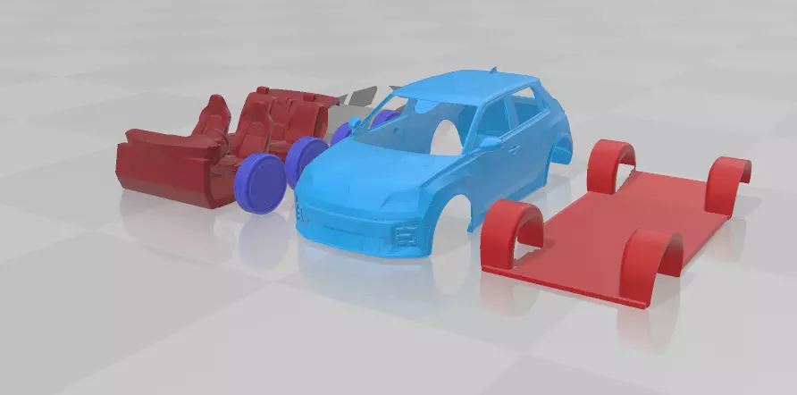 Renault 5 E-Tech - Separate Parts STL Model 3D print model