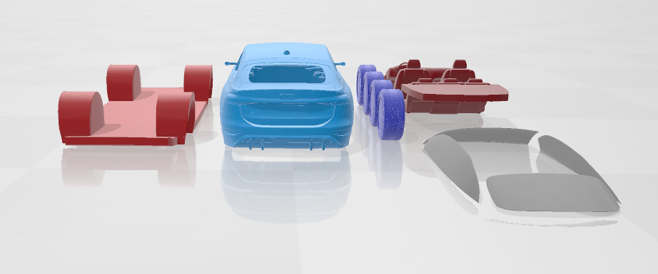 Audi A6 Sportback e-tron 2025 - Separate Parts STL Model 3D print model_6