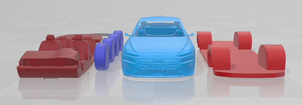 Audi A6 Sportback e-tron 2025 - Separate Parts STL Model 3D print model_10