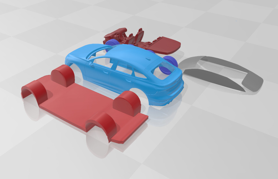 Audi A6 Sportback e-tron 2025 - Separate Parts STL Model 3D print model_4