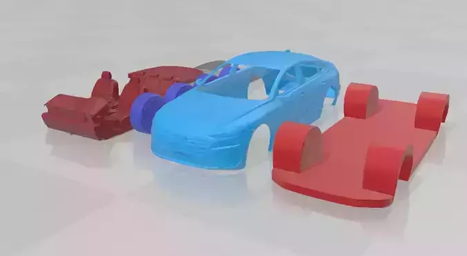 Audi A6 Sportback e-tron 2025 - Separate Parts STL Model