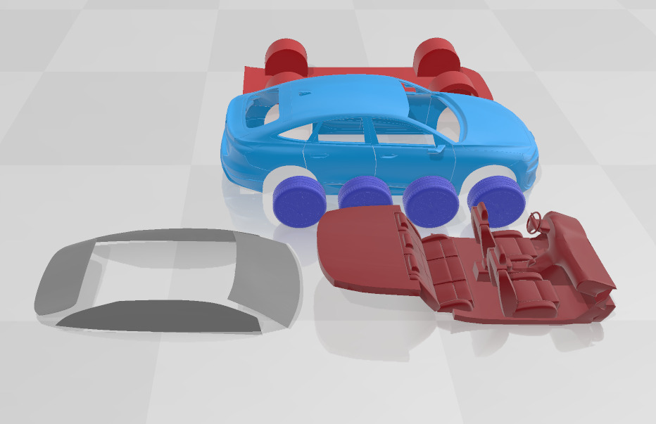 Audi A6 Sportback e-tron 2025 - Separate Parts STL Model 3D print model_8