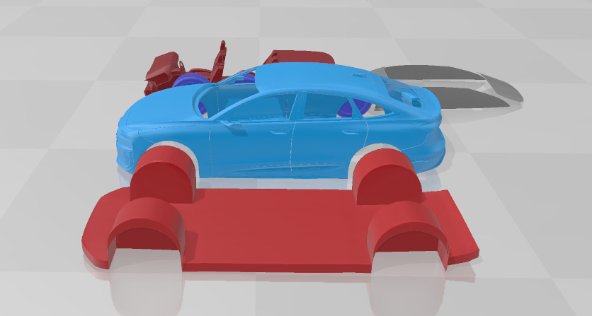 Audi A6 Sportback e-tron 2025 - Separate Parts STL Model 3D print model_3